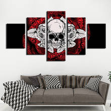 Painting on Canvas Skull Terror Posters and Prints 5 Panels Wall Pictures for Living Room Home Decor 2024 - buy cheap