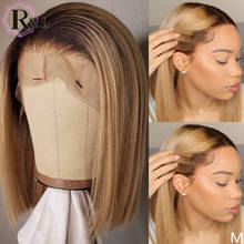 Rulenvelopes-peruca lace front com ombré, peruca de cabelo humano, 13x6, com luzes, curto, bob, brasileira, não-remy 2024 - compre barato