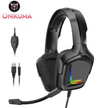 ONIKUMA PS4 Gaming Headphones Wired Headset 3.5mm Stereo With Mic Noise Reduction RGB Light Earphone For XBox One/Laptop Gamer 2024 - buy cheap