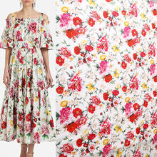 100x140 см Модная красочная Пионовая ткань с принтом 100% хлопок для женщин летнее платье блузка брюки сделай сам Ткань для шитья 2024 - купить недорого