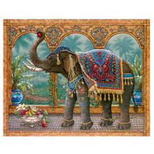 5D DIY-pintura de diamante redondo/cuadrado completo, punto de cruz, maquillaje, elefante de la India, kits de mosaico, decoración de bordado de diamantes, regalo 2024 - compra barato