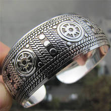 Тибетские серебряные браслеты из манжеты для женщин оптовая продажа тибетских ювелирных изделий браслет старинный якорь серебро новое поступление 2024 - купить недорого