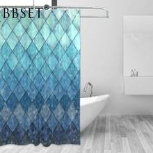 Cortina de ducha de sirena azul azulado, impermeable, varios tamaños, decoración de baño 2024 - compra barato