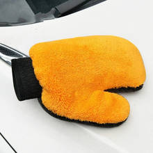 Cuidados de limpeza do carro mitt coral velvet luvas de lavagem de carro forrado com móveis à prova dwaterproof água limpador de poeira de vidro arruela 2024 - compre barato