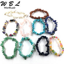 Pulseira feminina wbl, bracelete de pedra preciosa colorida, com contas esculpidas, cristal coral, quartzo, joia para mulheres 2024 - compre barato