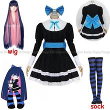 Anime Panty & Stocking with Garterbelt Stocking Anarchy Autumn Maid Women Cosplay Costume Lolita Dress + Belt + Headwaer 2024 - buy cheap
