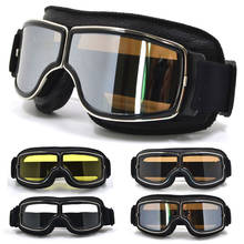 Новые мотоциклетные очки, винтажные мотоциклетные очки, уличные спортивные кожаные очки для Harley Pilot, винтажные внедорожные очки 2024 - купить недорого