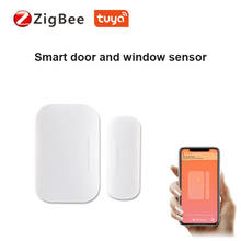 2021 tuya inteligente zigbee/wifi porta sensor aberto/fechado detector compatível com alexa google casa ifttt tuya/smar tlife app 2024 - compre barato