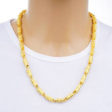 Indian 24K Gold Necklaces for Men Women Wide Miami Snake Cuban Link Chain Kpop Collar Jewelry 60cm Thick Big Chunky Choker 2024 - buy cheap