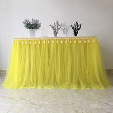 Yellow Tulle Table Skirt DIY Tutu Tableware Skirts Wedding Birthday Decoration Baby Shower Favors Party Home Textile Table Cloth 2024 - buy cheap