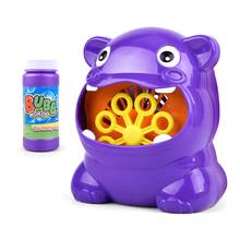 Cute Hippo Electric Automatic Bubble Machine Blower Maker Party Outdoor Kids Toy 2024 - buy cheap