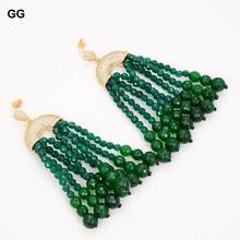 GuaiGuai Jewelry Round Green Jade CZ Gold Plated Stud Earrings for women 2024 - buy cheap