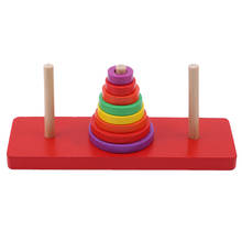 Quebra-cabeça de madeira empilhável da torre de hanói brinquedos educativos matemáticos educação primeira educação pai-filho brinquedo de interação 2024 - compre barato
