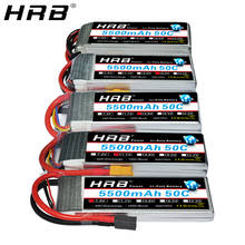 HRB Lipo Battery 5500mah 7.4V 2S 11.1V 50C T Plug Deans XT60 RC Parts For Airplanes Quadcopter Car 14.8V 4S 5S 6S 3S 18.5V 22.2V 2024 - buy cheap