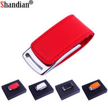 SHANDIAN-pulsera de cuero con USB + caja, 4GB, 8GB, 16GB, 32GB, 64GB, llavero, Pendrive flash con memoria 2024 - compra barato