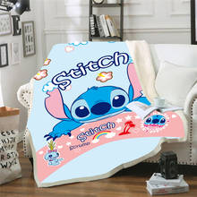Disney manta para cama com estampa de desenho animado, lilo e stitch, personagem engraçado, sofá em casa, produtos têxteis para meninos e bebês 2024 - compre barato