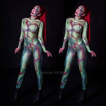 3D Printing Women Halloween Cospaly Costumes Female Zombie Ghost Carnival Party Role-play Sexy Tight Scary Jumpsuit Bodysuit 2024 - buy cheap