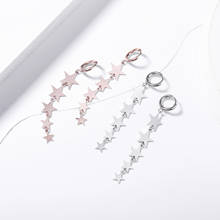 Fashion Stainless Steel Star Heart Long Dangle Earrings For Women Rose Gold Small Hoop Earrings Girls Gift Bijoux femme 2024 - buy cheap