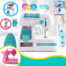 Crianças simulação máquina de costura brinquedo mini mobiliário brinquedo educacional aprendizagem design roupas brinquedos criativos presentes para a menina crianças 2024 - compre barato