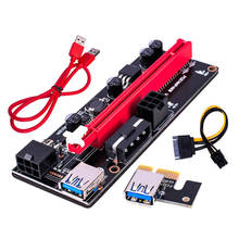 Переходник PCI-E, Райзер 009 Express, 1X 4x 8x 16x, удлинитель PCI E, USB Райзер 009S, GPU, двойная 6-контактная карта адаптера SATA 15pin для майнера BTC 2024 - купить недорого