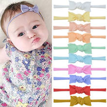 Diadema de nailon suave para niñas, bandanas pequeñas con lazo, turbante para recién nacidos 2024 - compra barato