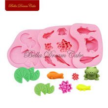 Pond Lotus leaf Golden Fish Silicone Mold Fondant Gumpaste Molds Cake Decorating Tools Handmade Clay Soap Resin Mould Bakeware 2024 - buy cheap