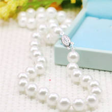 10mm redondo branco pérola concha colar feminino meninas feito à mão jóias fazendo design moda acessórios presentes para a mãe 2024 - compre barato