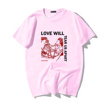 Мужская футболка в стиле хип-хоп Lil Peep Love Will, Панк футболка оверсайз, уличная Летняя мужская Футболка Harajuku с буквенным принтом 2024 - купить недорого