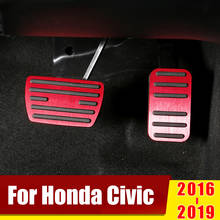 Para honda civic 10th 2016 2017 2018 2019 no pedal do acelerador do carro pedais de freio almofada antiderrapante capa caso protetor acessórios 2024 - compre barato