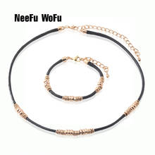 NeeFuWoFu Stainless steel chain necklacess Nationality Fashion Fish sinker Pulsera de piedra Mujer de Bohemia Bangle Jewelry 2024 - buy cheap