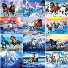 5D DIY Diamond Painting Kits Horse Full Round With AB Drill Diamond Embroidery Animals Pictures Rhinestones Art Home Decoration 2024 - buy cheap