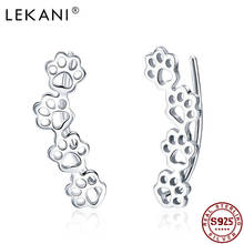 LEKANI-pendientes de plata de ley con forma de huella de gato y perro para mujer, joyería con cierre de tuerca, gran oferta 2024 - compra barato