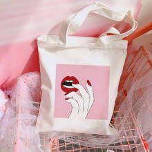 Bolso de hombro Harajuku Ulzzang para mujer, bolsa de lona con estampado de dibujos animados, informal, de gran capacidad 2024 - compra barato