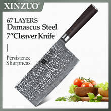 XINZUO-cuchillo de cocina de 7 pulgadas, utensilio chino de 67 capas, de acero inoxidable Damasco, con mango de madera Pakka 2024 - compra barato