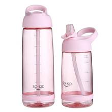 550ml/850ml/1000ml Outdoor Eco-friendly Plastic Water Bottle Big Capacity Portable Travel Sports Drinkware with Straw and Handle 2024 - buy cheap