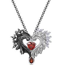 Black Rose Gold Angle Devil Wings Pendant Necklace Couples Heart Love Pendants Necklaces For Lover His Hers 2024 - buy cheap