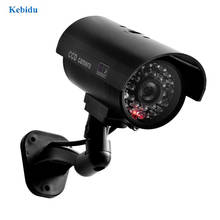 KEBIDU поддельные пустышка Камера пуля Водонепроницаемый Крытый безопасности CCTV Камеры Скрытого видеонаблюдения Камера мигающий красный светодиодный 2024 - купить недорого