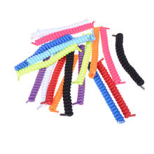 Hot Sale 1Pair Curly Elastic Shoelaces No Tie Trainer Kids Shoe Laces Colours for Childs and Adults Best in Sports Flat Shoelace 2024 - buy cheap