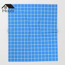 BIGHOUSES Throw Blanket Bleu De France Cor Azul Branco Linhas de Grade Padrão Lance Cobertor Quente Cobertor De Microfibra 2024 - compre barato