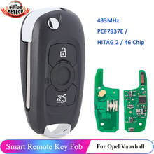 KEYECU Flip Remote 433MHz PCF7937E / HITAG 2 / 46 Chip For Opel Vauxhall Astra K 2015 2016 2017 2018 2019 Car Key 3 Button Fob 2024 - buy cheap
