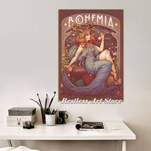 Pintura en lienzo de bruja folclórica Vintage Bohemia, Muse, Phaun, Botanical, Nimph, estrellas, Luna, Medusa, Dollmaker, póster, arte de pared, impresiones, decoración 2024 - compra barato