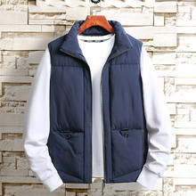 Chaqueta sin mangas para hombre, abrigo grueso y cálido con cuello levantado, chaleco de trabajo acolchado de algodón, nueva marca de M-5XL, Invierno 2024 - compra barato