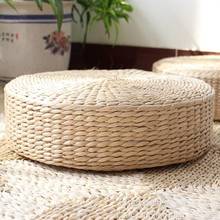 Natural Straw Round Pouf Tatami Cushion Weave Handmade Pillow Floor Japanese Style Cushion with Silk Wadding 3 size 2024 - buy cheap