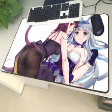 Xgz portátil dos desenhos animados tamanho grande mouse pad costura sexy menina gato tentação pc esteira pura amizade natural borracha tipo de deslizamento 2024 - compre barato