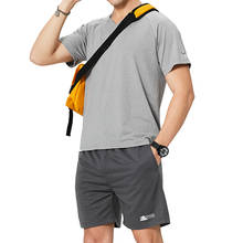 Conjunto de calções masculinos, calções de verão e praia resistentes com botões e manga curta, roupas esportivas casuais para homens, 2 peças, tamanho ue, 2021 2024 - compre barato