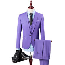 Diseños de moda de abrigo para hombre, conjunto de 3 piezas de traje de negocios informal, chaqueta, pantalones, chaleco 2024 - compra barato