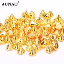 JUNAO 8mm 500pcs Gold Silver Color Studs Spikes Plastic Decorative Rivet Punk Rivets For Leather Grament Jewelry Making Crafts 2024 - buy cheap