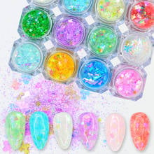 WUF 1PC Holographic Nail Glitter Set Powder Nail Art Pigment DIY Flake Nail Art Decorations Dust Gel Manicure Pigment 2024 - buy cheap