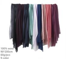 Naizaiga 100% шерсть тонкий летний красивый однотонный длинный шарф, JY109 2024 - купить недорого