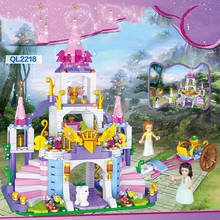 500 шт друзья девочка Королевский вагон коляска Принцесса Королева волшебный замок строительные блоки кирпичи игрушка для детей Рождественский подарок 2024 - купить недорого